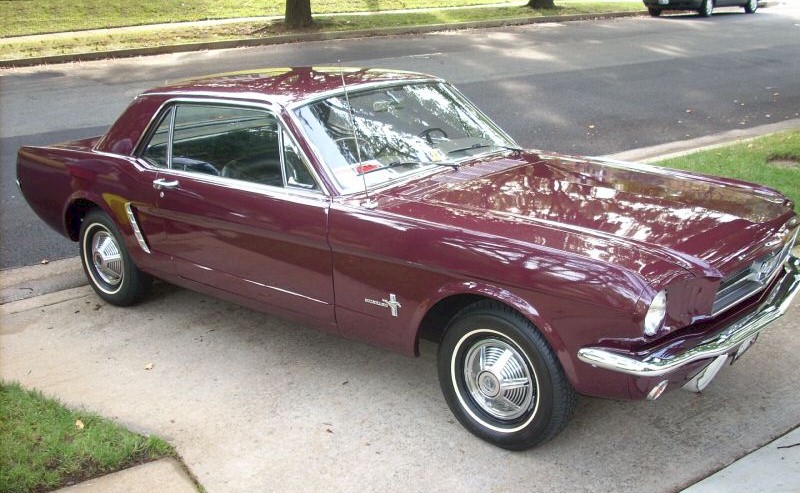 Vintage Burgundy 64 Mustang