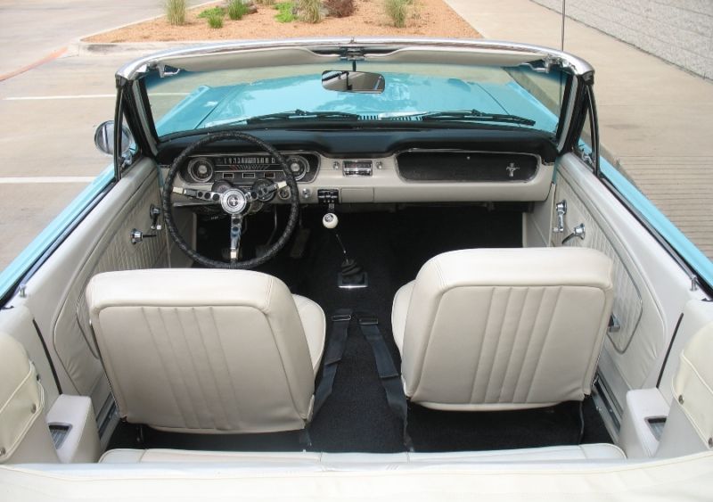 White Interior 1965 Mustang Convertible