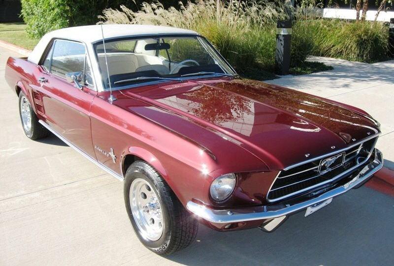 Vintage Burgundy 1967 Mustang Hardtop