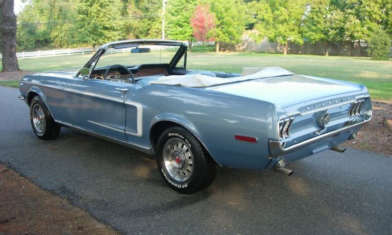 Brittany Blue 1968 Ford Mustang Convertible Photo