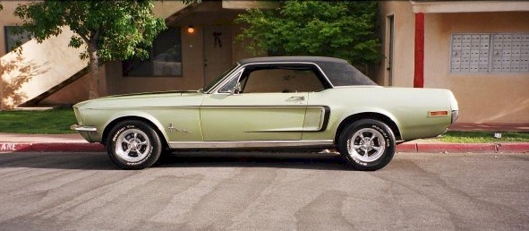 Lime Gold 1968 Mustang