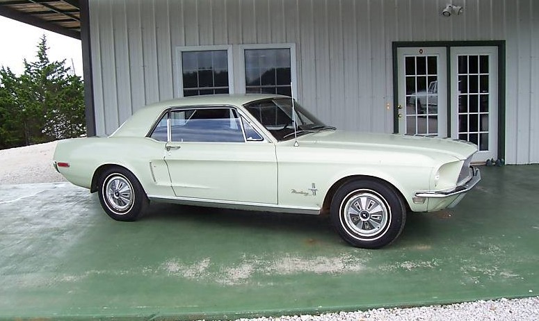 Seafoam Green 68 Mustang Hardtop