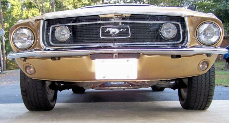 Sunlit Gold 68 Mustang Black Vinyl Hardtop
