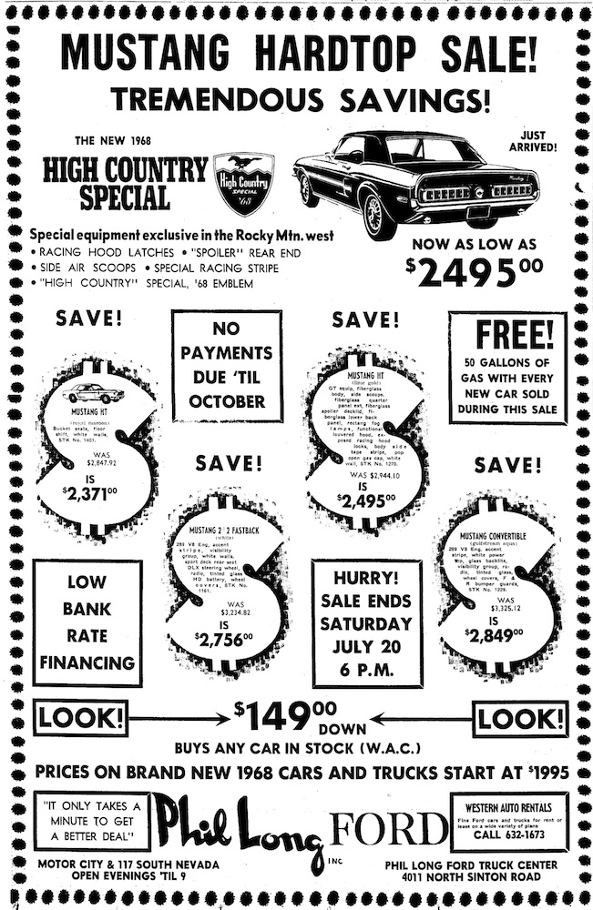 High Country Special - Full Newspaper Advertisement