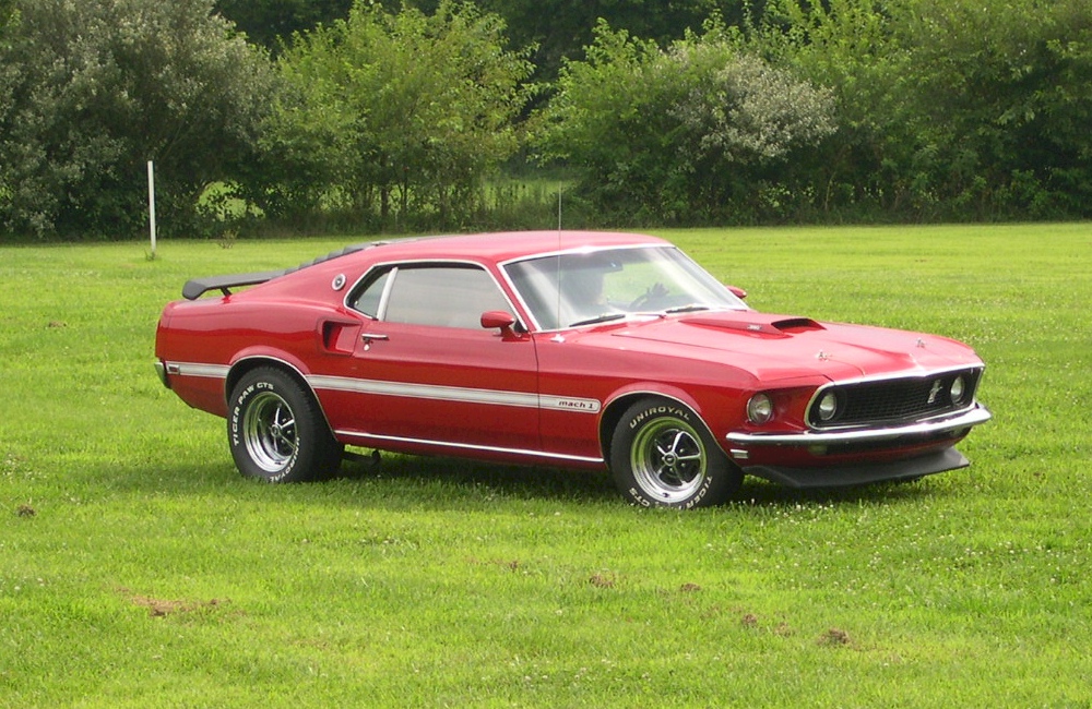 Red 69 Mach 1 Mustang