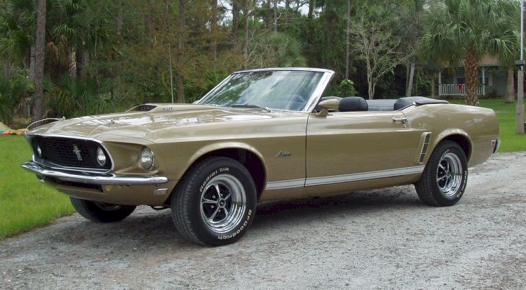 Champagne Gold 1969 Mustang GT Convertible