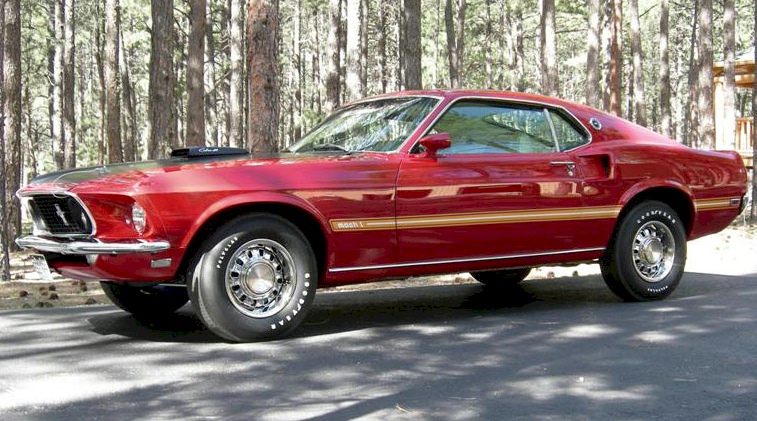 Red 1969 Mach 1 Mustang