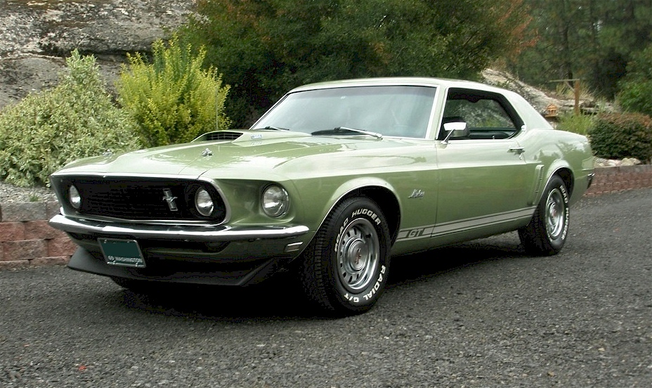 Lime Gold 1969 Mustang GT