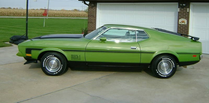 Medium Lime 1972 Mustang Mach1 Fastback