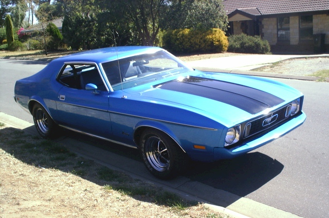 Blue 73 Mustang
