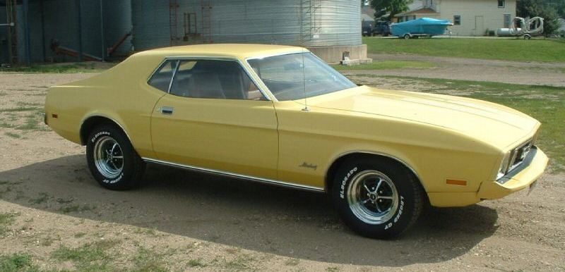 Medium Bright Yellow 1973 Mustang Hardtop