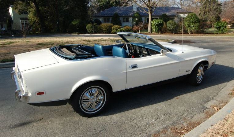 White 1973 Mustang Convertible
