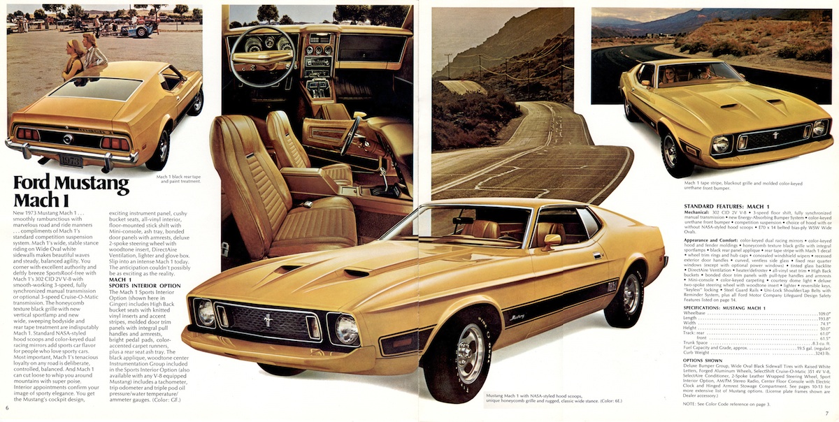 Page 6 & 7: 1973 Ford Mustang Promotional Brochure