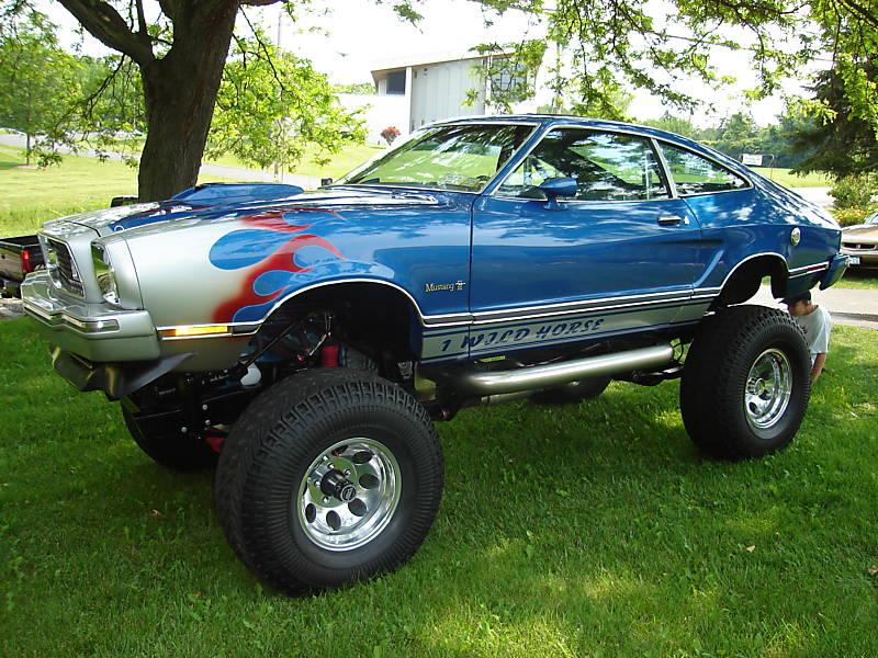 1974 Blue and Silver Mustang 4x4 Hatchback