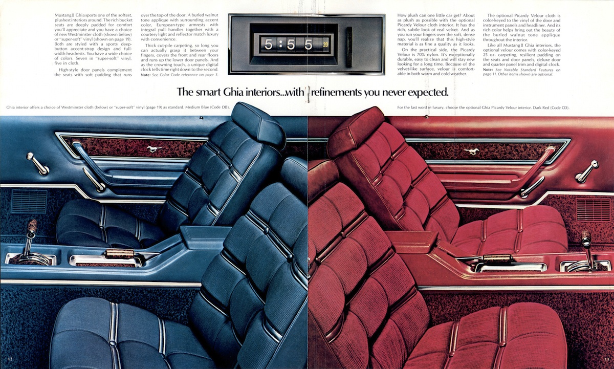 Page 12 & 13: Mustang II Ghia Interior