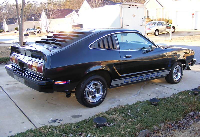 Black 76 Mustang II Cobra II Hatchback