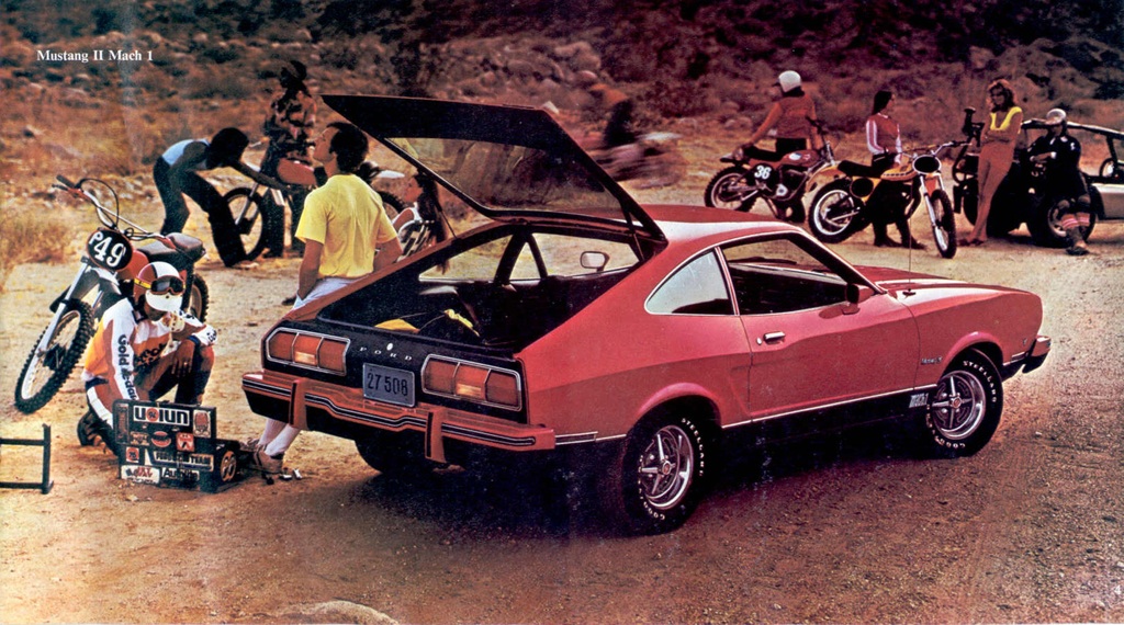 Bright Red (Vermilion) 1976 Mustang II Mach 1 Hatchback