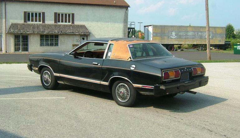 Black 1978 Mustang II with Ghia Luxury Group
