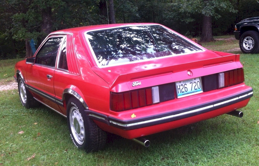 Bright Red 1980 Mustang Ghia Hatchback