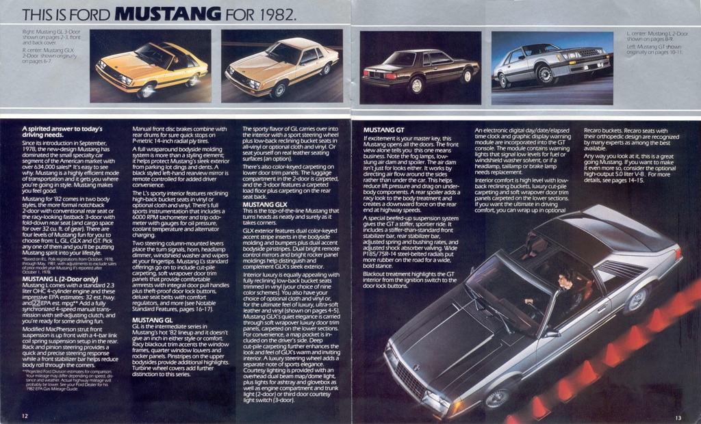 1982 Ford Mustang Promotional Booklet