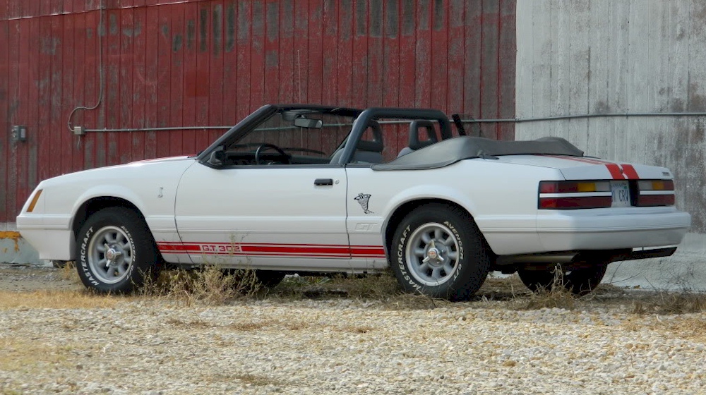 White 1985 Mustang Predator Convertible