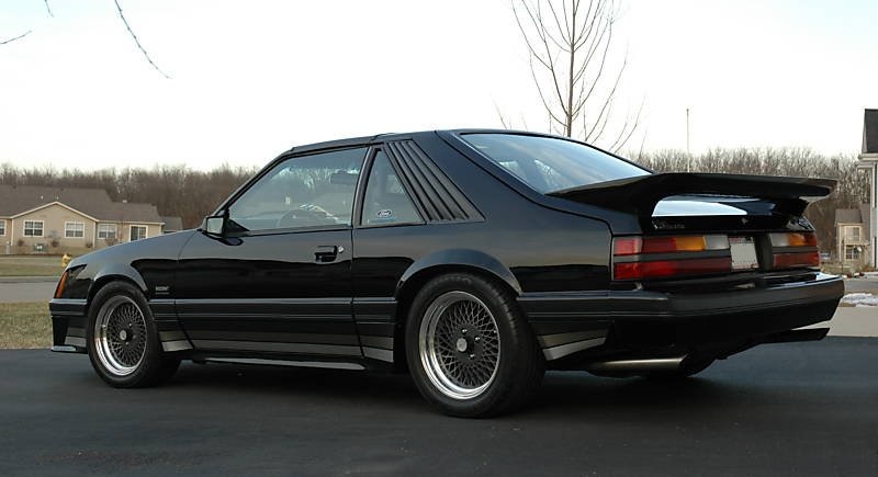 Black 1985 Saleen Mustang Hatchback