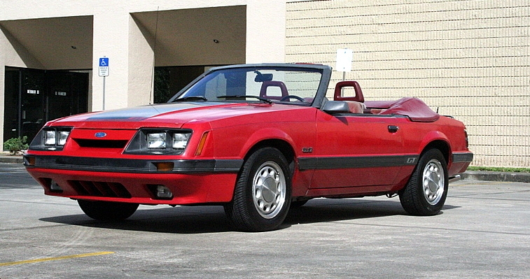 Bright Red 1986 Mustang GT convertible