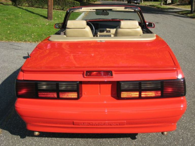 Red 1987 Mustang ASC McLaren convertible