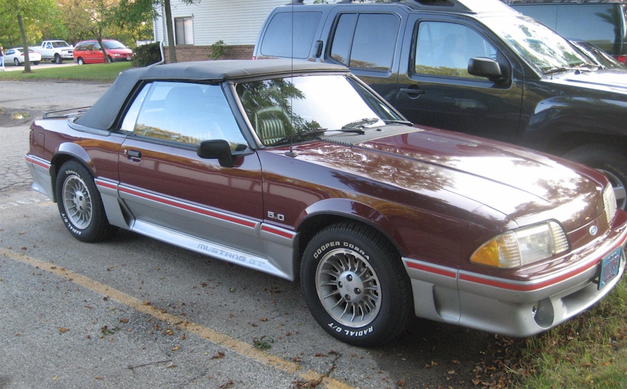 Cabernet Red 1988 Mustang GT Convertible