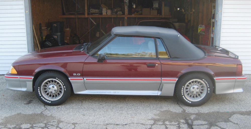 Cabernet Red 88 Mustang GT Convertible