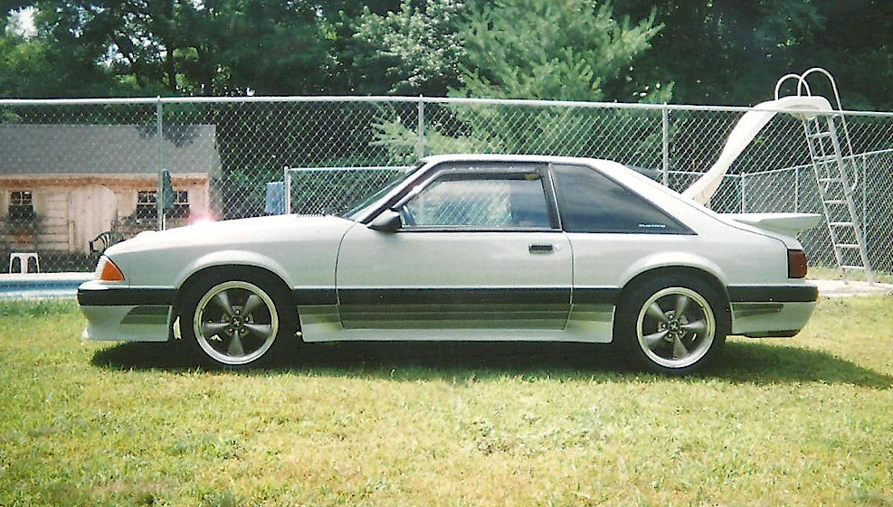 Light Gray 1988 Mustang Saleen Fastback