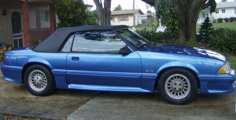 Bright Regatta Blue 1988 Mustang GT Convertible