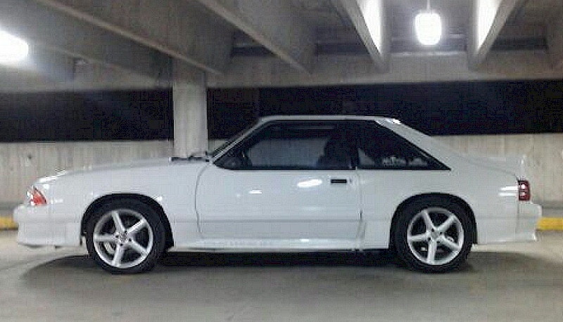 White 1989 Mustang GT