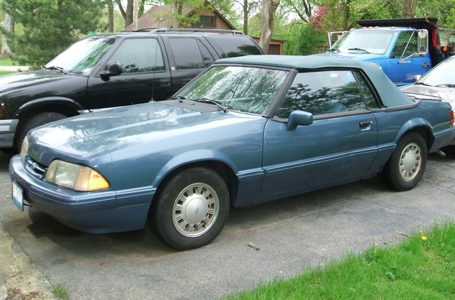 Medium Shadow Blue 1989 Mustang LX Convertible