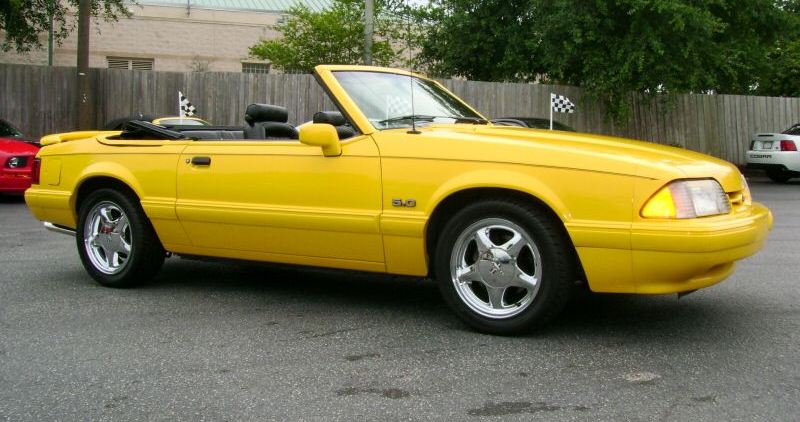 Yellow 1993 Mustang LX