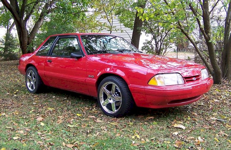 Bright Red 1993 Mustang LX Coupe