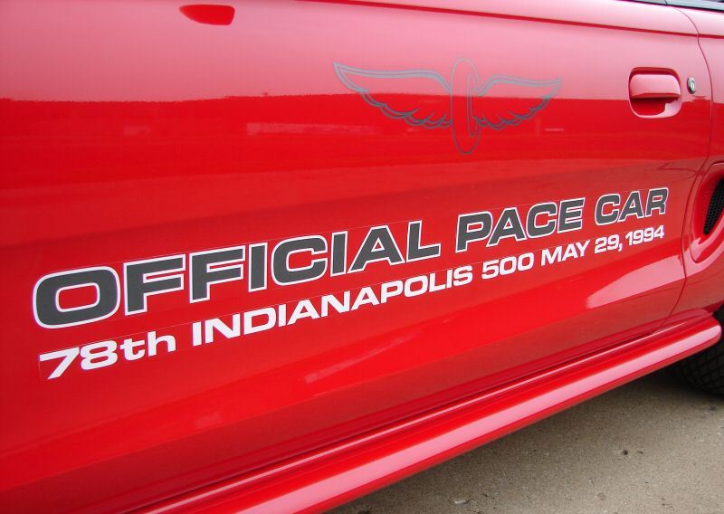 pace car decals and emblems