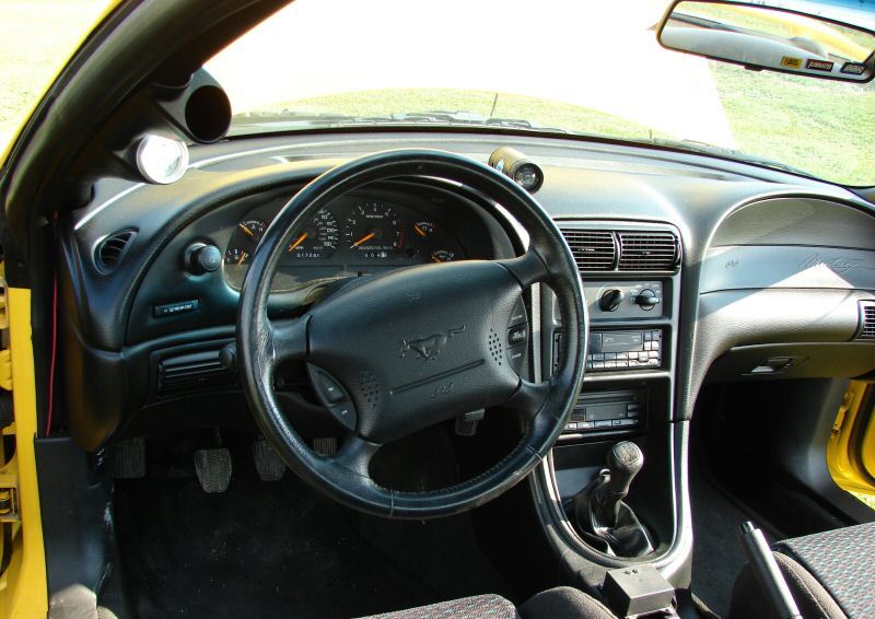 1998 Chrome Yellow Mustang GT coupe interior