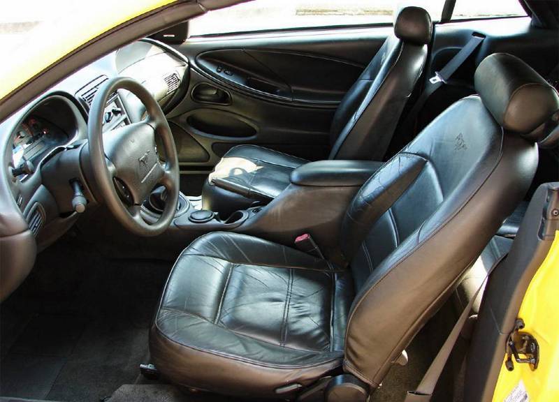 1999 Chrome Yellow Mustang Convertible interior view