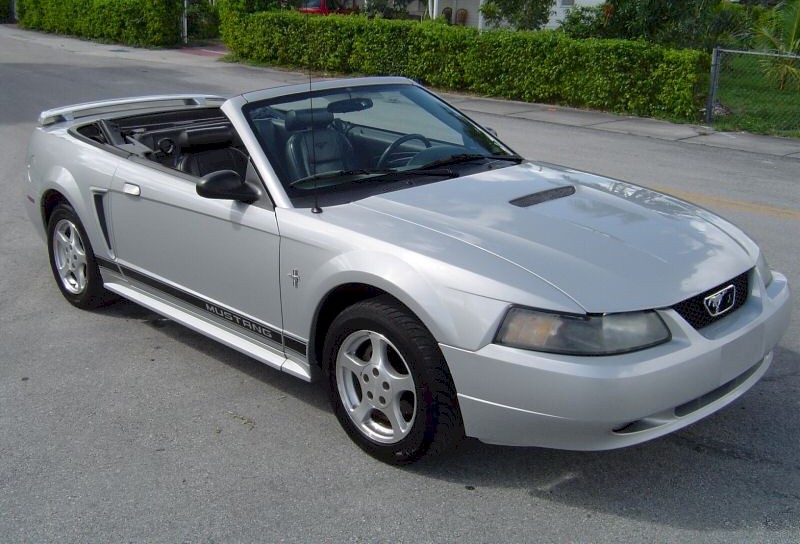 Silver Mustang Convertible