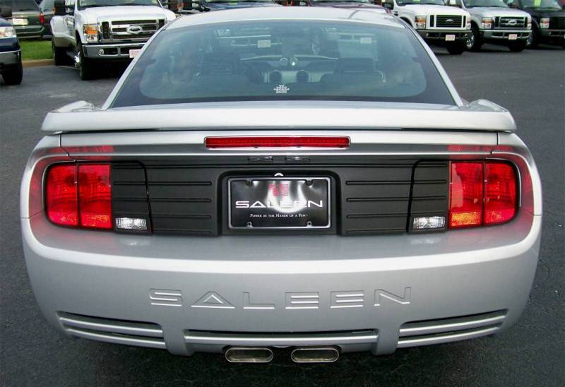 2007 Satin Silver Mustang Saleen rear end view