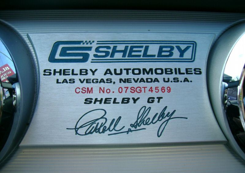 Shelby GT Interior Plate
