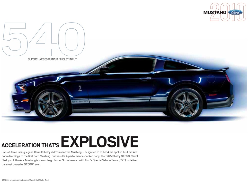 Ford 2010 Mustang Promotional Brochure
