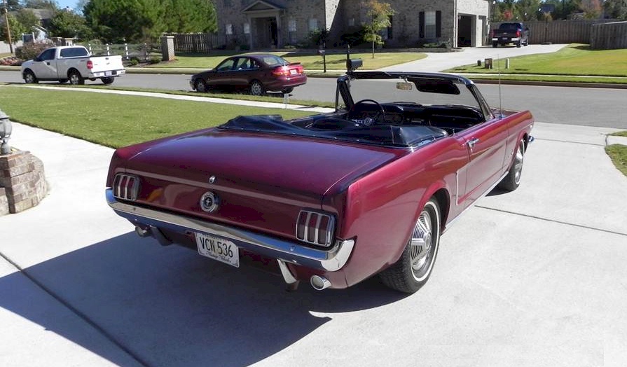 Vintage Burgundy 1964 Mustang Convertible