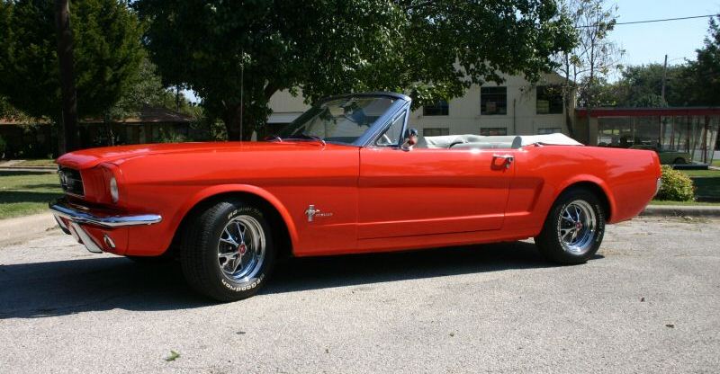 Poppy Red 1964 Mustang convertible