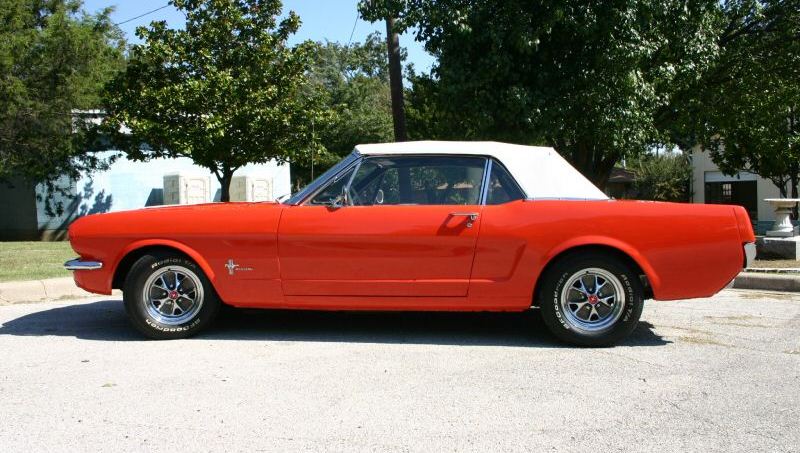 Poppy Red 1964 Mustang convertible