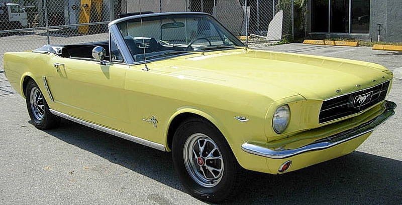 Phoenician Yellow 1965 Mustang convertible