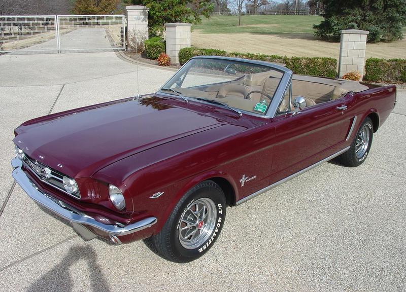1965 Mustang Convertible Vintage Burgundy