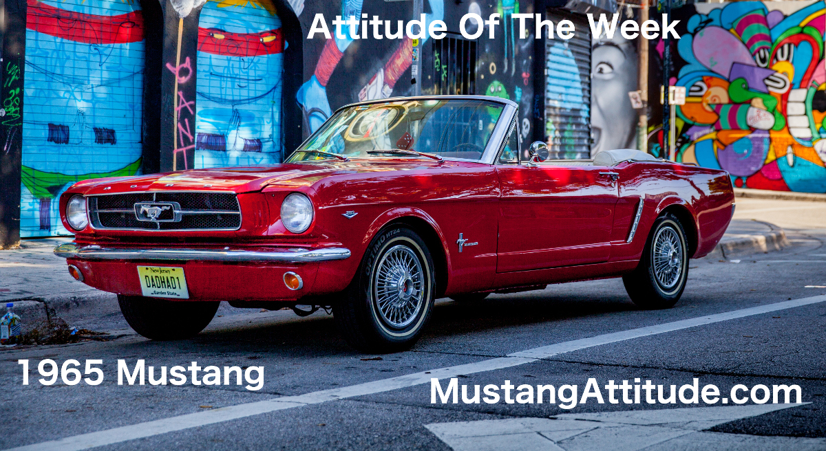 Red 1965 Mustang convertible