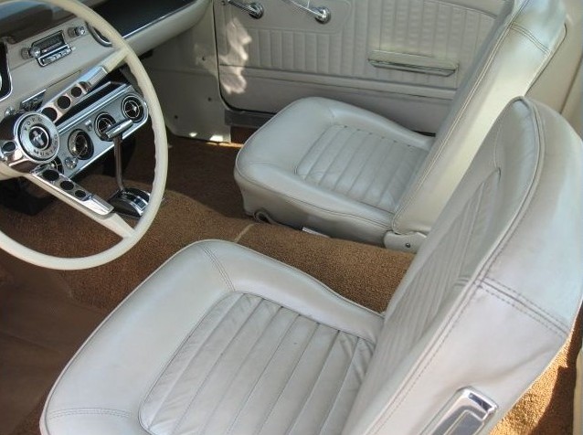 White with Palomino  Interior 1965 Mustang Fastback